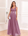 Western A-Line Evening Gown with Embroidered Bodice – Floor-Length in Pink Dress .