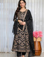 Black Embroidered Anarkali Suit Set with Dupatta | Heavy Zari & Sequins Work