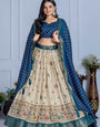 Royal Jacquard Lehenga Choli Set –Navy Twilight Lehenga Set 💙