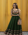 STUNNING EMERALD GREEN COTTON GOWN: EFFORTLESS ELEGANCE FOR EVERY OCCASION