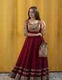 STUNNING MAROON COTTON GOWN: EFFORTLESS ELEGANCE FOR EVERY OCCASION