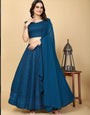 NAVY BLUE CHIKANKARI LEHENGA SET