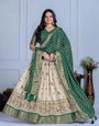 Royal Jacquard Lehenga Choli Set – Emerald Grace Lehenga Set