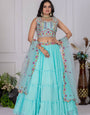 Blue Radiance Pleated Lehenga Set π©΅