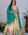 πΏ Ethnic Jungle Tales Chinon Silk Lehenga Set πΏ