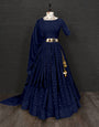 NAVY BLUE NIGHTFALL RAYON LEHENGA CHOLI