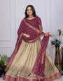 Vintage Wine Jacquard Lehenga Set ๐ท