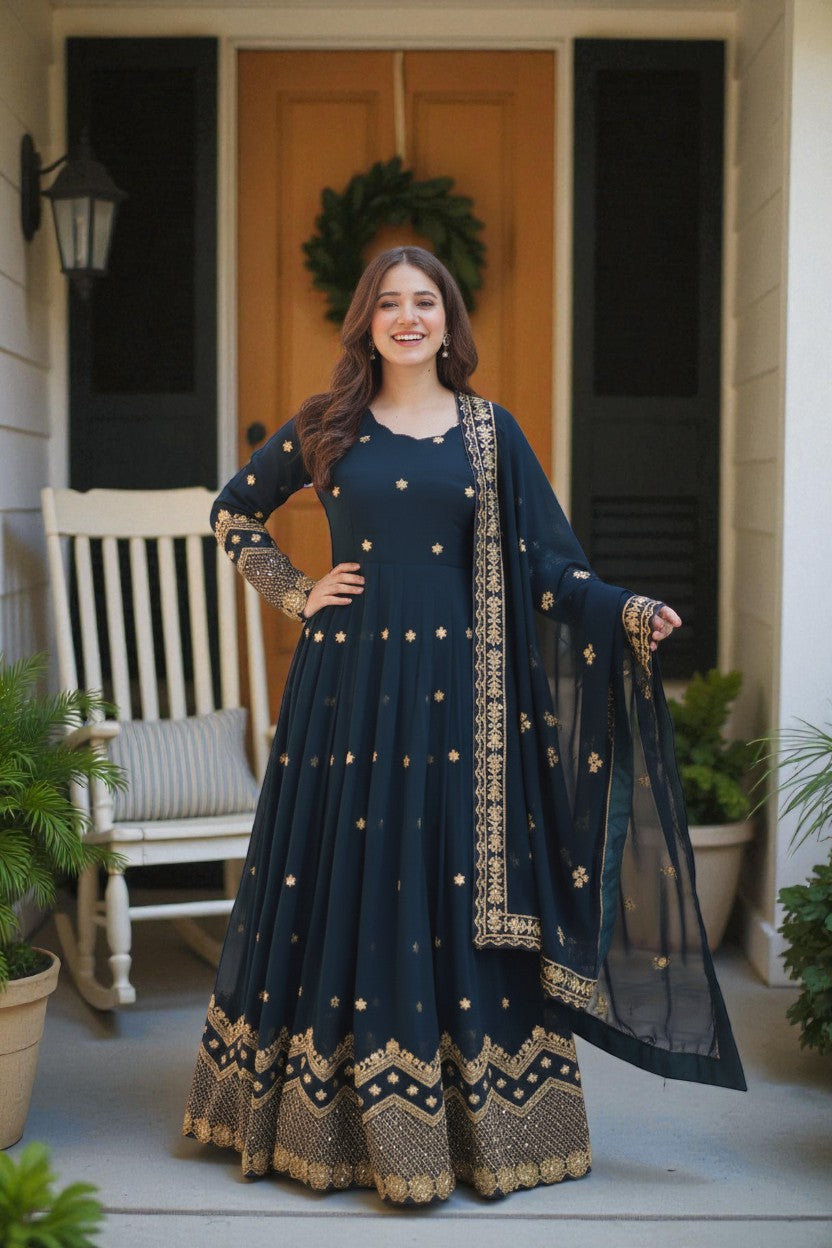 Designer Full Sleeve Maxi Gown for Women