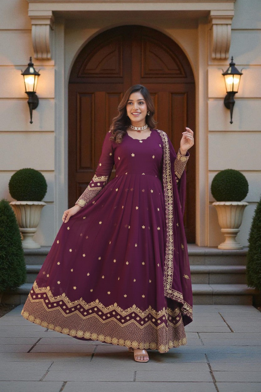 Designer Full Sleeve Maxi Gown for Women