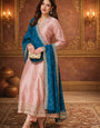 Elegant Vichitra Silk Kurta Pant Dupatta Set with Embroidery Work – Festive & Party Wear Suit for Women