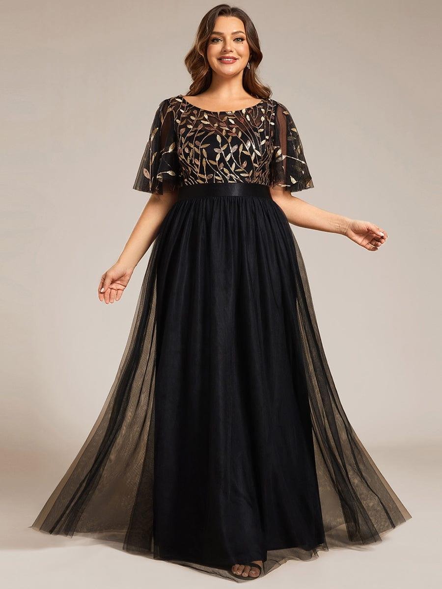 Round Neck Partywear Evening Dress