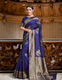 ART SILK JACQUARD BORDER SAREE : BLUE