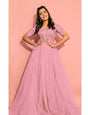 SILK EMBROIDERED CELEBRITY GOWN : PINK