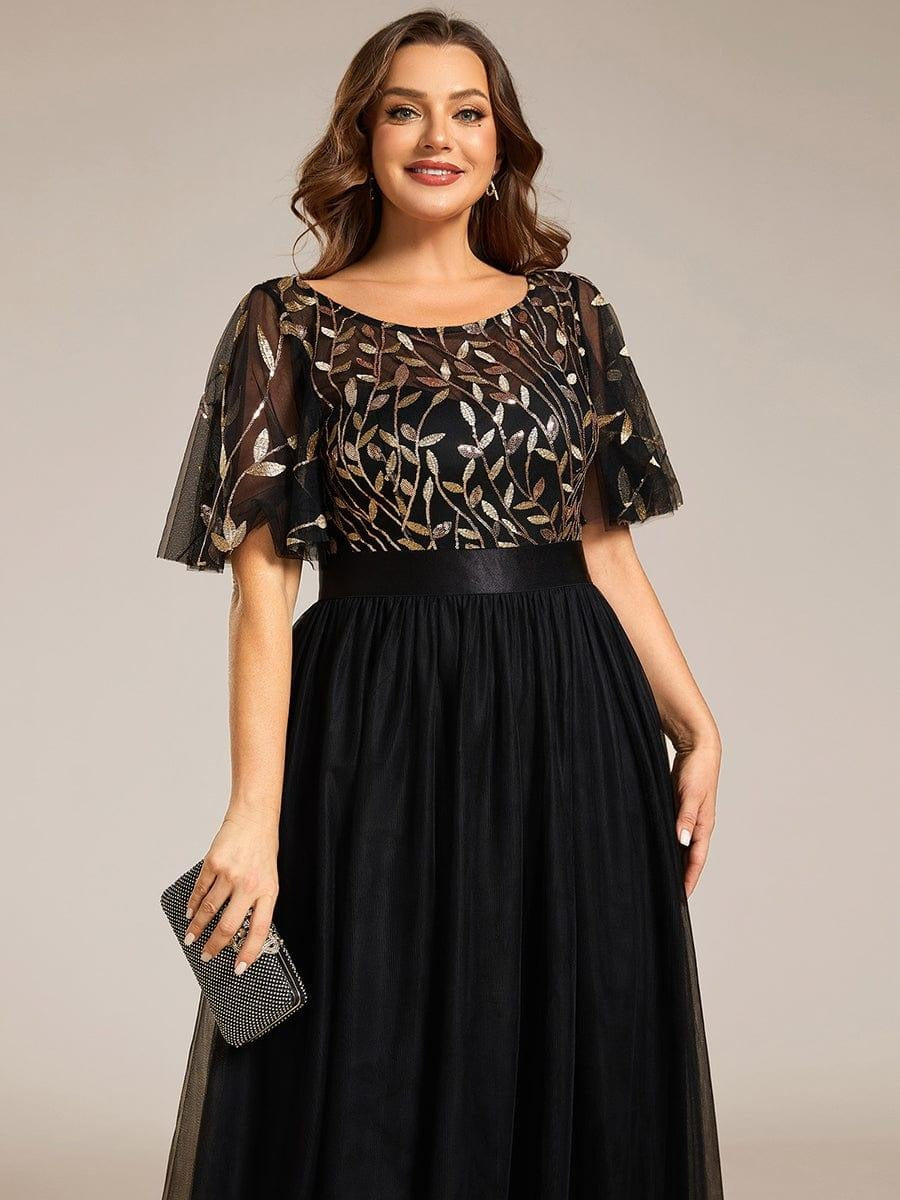 Round Neck Partywear Evening Dress