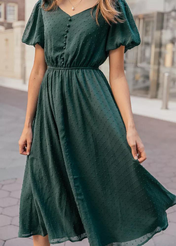 ELEGANT CASUAL HIGHBURY DRESS : EMERALD