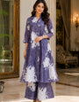 Women's Lavender Purple Floral Printed Cotton Slub Kurta Palazzo Co-ord Set | Elegant Ethnic Wear for Women