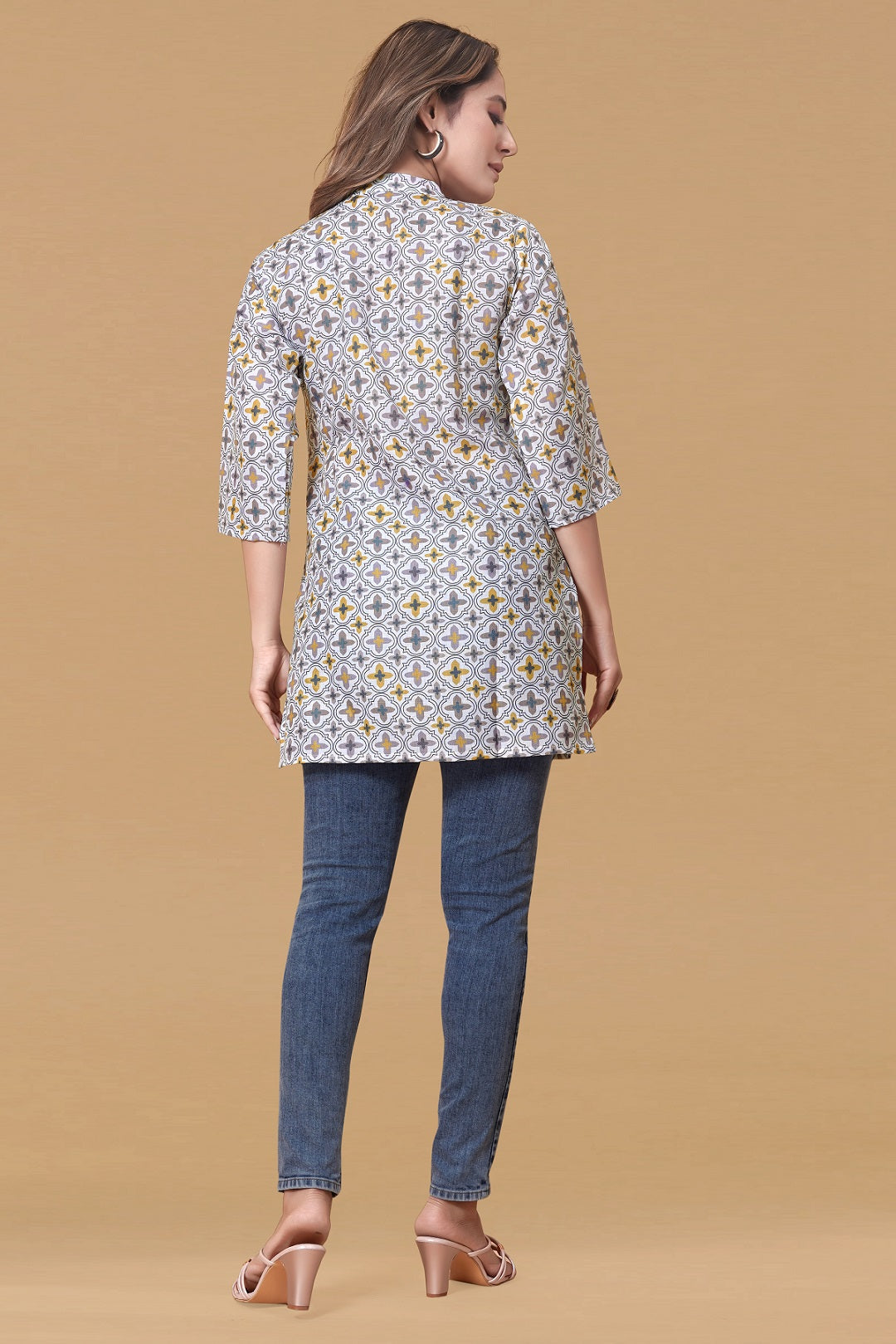 Soft Cotton Geometric Printed Kurti-Top