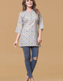 Soft Cotton Geometric Printed Kurti-Top