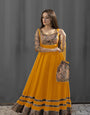 STUNNING MUSTARD COTTON GOWN: EFFORTLESS ELEGANCE FOR EVERY OCCASION