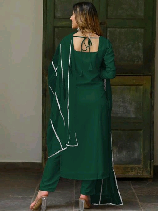 COTTON SILK ELEGANT EMERALD KURTA SET