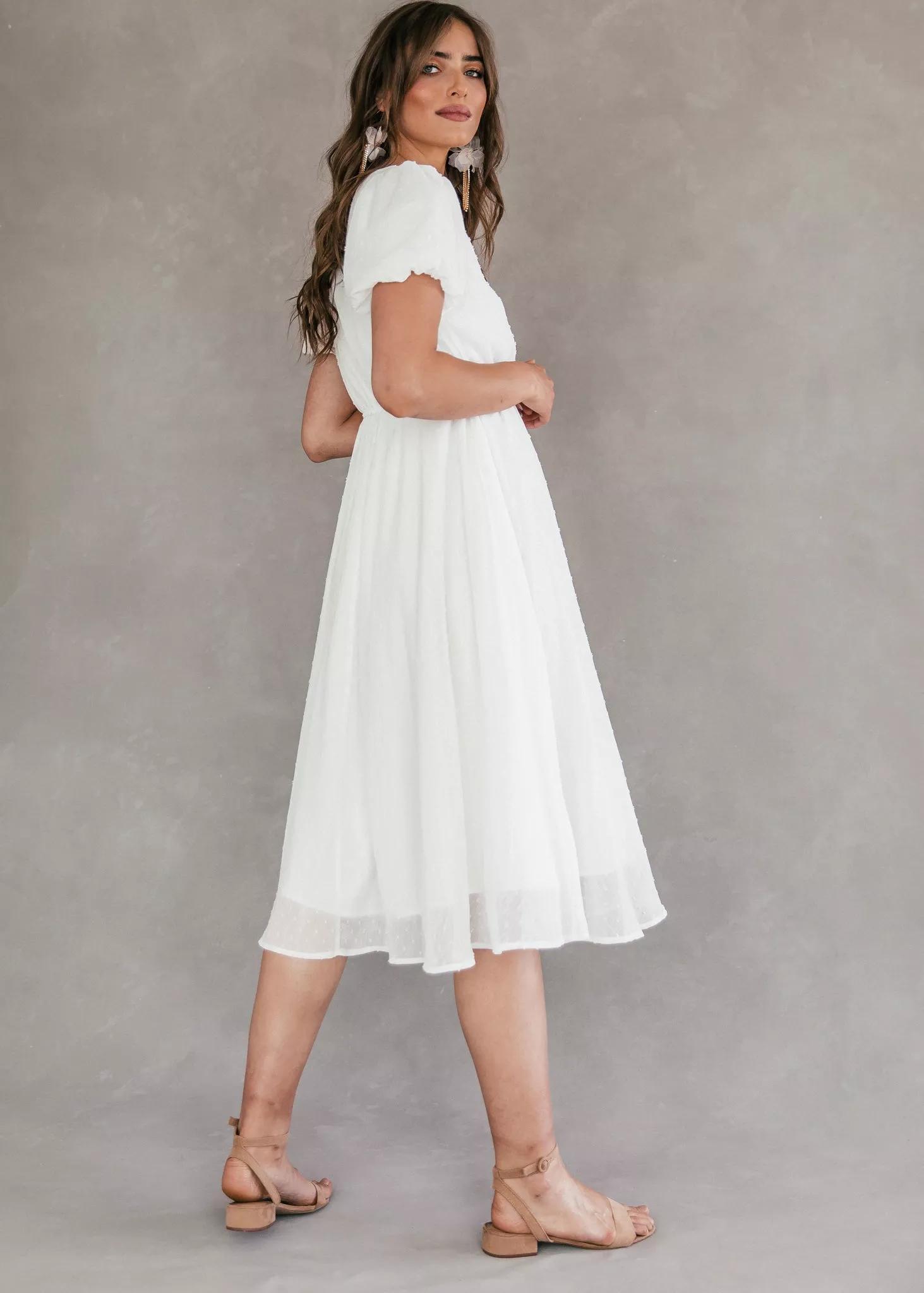 ELEGANT CASUAL HIGHBURY DRESS : WHITE