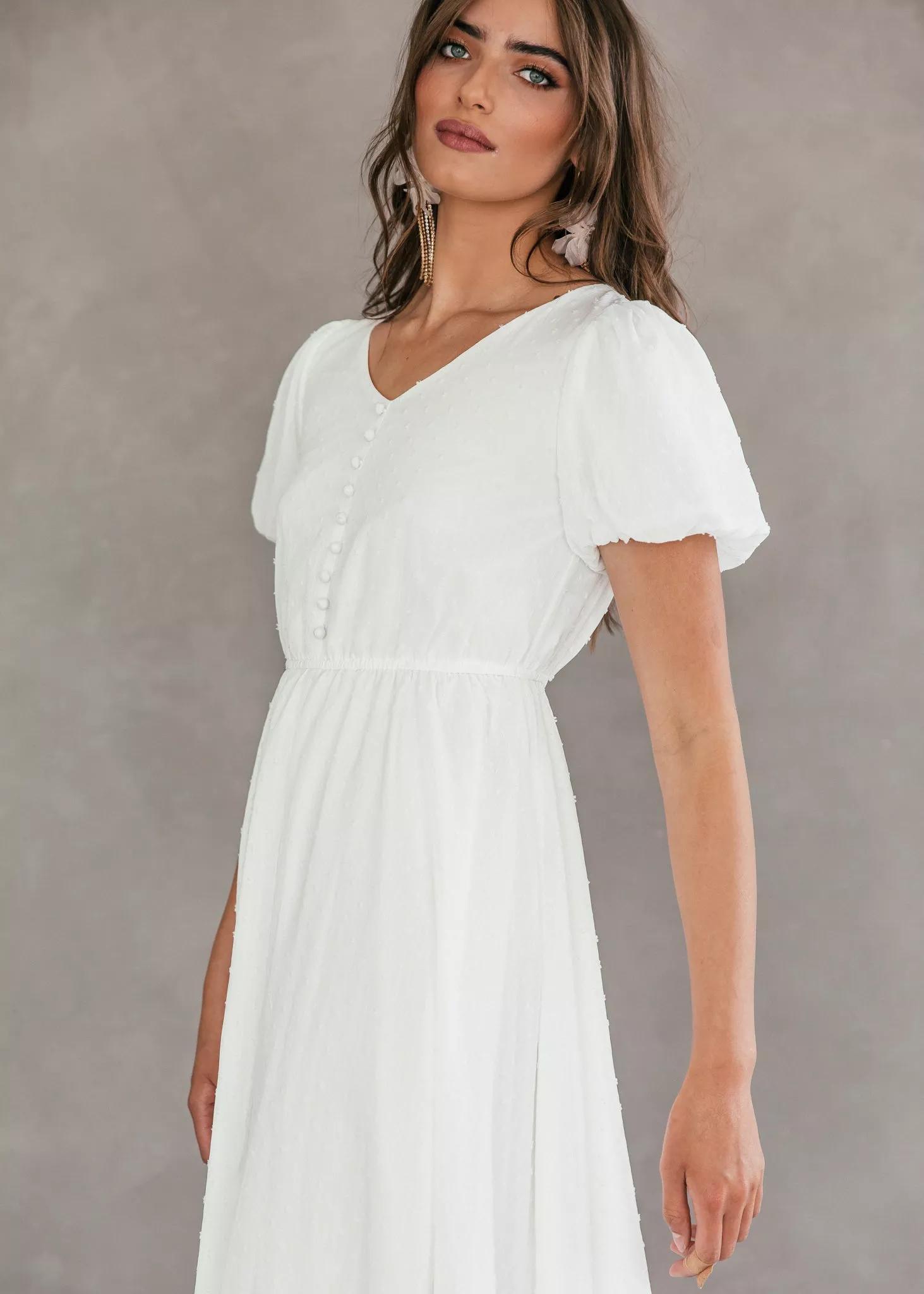 ELEGANT CASUAL HIGHBURY DRESS : WHITE