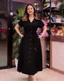 Women’s Pure Cotton Black Long Midi Dress | Premium Casual Western Outfit