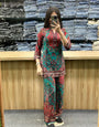 Women’s Green Printed Cotton Kurta Palazzo Set | Trendy Daily Wear Ethnic Outfit