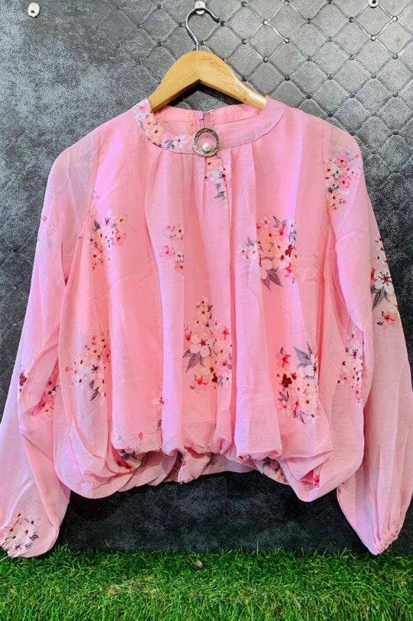 CHIC FLORAL PINK WESTERN TOP💕